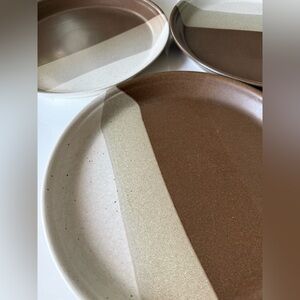 VINTAGE Mikasa Potters Art by Ben Seibel stoneware plates MCM 11 inch set x3